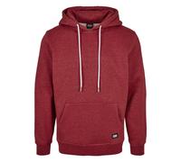 Rundhalspullover URBAN CLASSICS "Urban Classics Herren Basic Melange Hoody", Herren, Gr. XS, rot (bloodstonemelange), 65% Baumwolle, 35% Polyester, unifarben, normal, ohne Ausschnitt, Pullover Rundhal