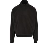 Urban Classics Herrenpullover Basic Polar Fleece Troyer Schwarz Größe M