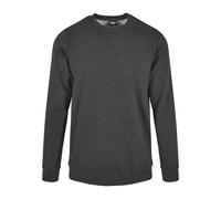 Rundhalspullover URBAN CLASSICS "Urban Classics Herren Basic Terry Crew", Herren, Gr. M, grau (charcoal), 65% Baumwolle, 35% Polyester, unifarben, normal, Rundhals, Pullover Rundhalspullover (18864833
