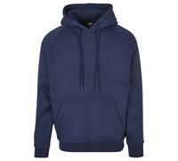 Rundhalspullover URBAN CLASSICS "Urban Classics Herren Blank Hoody", Herren, Gr. L, blau (dunkelblau), 65% Baumwolle, 35% Polyester, unifarben, loose fit, ohne Ausschnitt, Pullover Rundhalspullover (1
