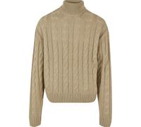 Rundhalspullover URBAN CLASSICS "Urban Classics Herren Boxy Roll Neck Sweater", Herren, Gr. M, wetsand, 100% Polyacryl, unifarben, oversize, herzförmiger Ausschnitt, Pullover Rundhalspullover (9517563