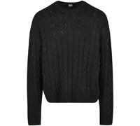 Rundhalspullover URBAN CLASSICS "Urban Classics Herren Boxy Sweater", Herren, Gr. 4XL, schwarz, 100% Polyacryl, unifarben, oversize, Rundhals, Pullover Rundhalspullover (81032432-4XL) schwarz