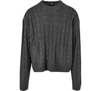 Rundhalspullover URBAN CLASSICS "Urban Classics Herren Boxy Sweater", Herren, Gr. XL, schwarzshadow, 100% Polyacryl, unifarben, oversize, Rundhals, Pullover Rundhalspullover (84658748-XL) schwarzshado