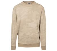 Rundhalspullover URBAN CLASSICS "Urban Classics Herren Camo Crewneck", Herren, Gr. M, sandcamo, 60% Baumwolle, 40% Polyester, oversize, Rundhals, Pullover Rundhalspullover (82227747-M) sandcamo