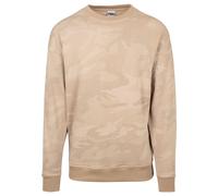 Rundhalspullover URBAN CLASSICS "Urban Classics Herren Camo Crewneck", Herren, Gr. S, sandcamo, 60% Baumwolle, 40% Polyester, oversize, Rundhals, Pullover Rundhalspullover (82227747-S) sandcamo