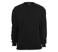 Rundhalspullover URBAN CLASSICS "Urban Classics Herren Crewneck Sweatshirt", Herren, Gr. L, schwarz, 65% Baumwolle, 35% Polyester, unifarben, loose fit, Rundhals, Pullover Rundhalspullover (17895722-L
