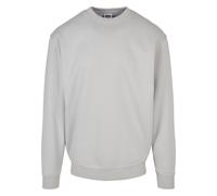 Rundhalspullover URBAN CLASSICS "Urban Classics Herren Crewneck Sweatshirt", Herren, Gr. XXL, weiß (lightasphalt), 65% Baumwolle, 35% Polyester, unifarben, loose fit, Rundhals, Pullover Rundhalspullov