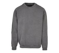 Rundhalspullover URBAN CLASSICS "Urban Classics Herren Heavy Terry Garment Dye Crew", Herren, Gr. 3XL, schwarzshadow, 100% Baumwolle, unifarben, oversize, Rundhals, Pullover Rundhalspullover (73250141