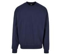 Rundhalspullover URBAN CLASSICS "Urban Classics Herren Heavy Terry Garment Dye Crew", Herren, Gr. M, dunkelblau, 100% Baumwolle, unifarben, oversize, Rundhals, Pullover Rundhalspullover (29576819-M) d