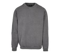 Rundhalspullover URBAN CLASSICS "Urban Classics Herren Heavy Terry Garment Dye Crew", Herren, Gr. S, schwarzshadow, 100% Baumwolle, unifarben, oversize, Rundhals, Pullover Rundhalspullover (73250141-S