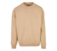Rundhalspullover URBAN CLASSICS "Urban Classics Herren Heavy Terry Garment Dye Crew", Herren, Gr. XL, unionbeige, 100% Baumwolle, unifarben, oversize, Rundhals, Pullover Rundhalspullover (48472421-XL)
