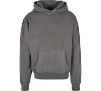 Rundhalspullover URBAN CLASSICS "Urban Classics Herren Heavy Terry Garment Dye Hoody", Herren, Gr. L, schwarzshadow, 100% Baumwolle, unifarben, oversize, ohne Ausschnitt, Pullover Rundhalspullover (10