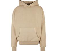 Rundhalspullover URBAN CLASSICS "Urban Classics Herren Heavy Terry Garment Dye Hoody", Herren, Gr. M, unionbeige, 100% Baumwolle, unifarben, oversize, ohne Ausschnitt, Pullover Rundhalspullover (78705