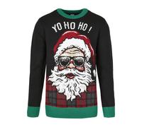 Urban Classics Herren Pullover 'HoHoHo' schwarz / grün / weiß / rot / beige, Größe M, 4948487 Schwarz / GrüN / Weiß / Rot / Beige M
