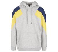 Rundhalspullover URBAN CLASSICS "Urban Classics Herren Oversize 3-Tone Hoody", Herren, Gr. M, grau, honey, dunkelblau, 63% Baumwolle, 37% Polyester, mehrfarbig, oversize, ohne Ausschnitt, Pullover Run