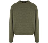 Rundhalspullover URBAN CLASSICS "Urban Classics Herren Oversized Chunky Sweater", Herren, Gr. 3XL, olive, 73% Polyacryl, 27% Polyester, unifarben, oversize, Rundhals, Pullover Rundhalspullover (177580
