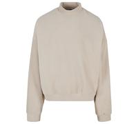 Rundhalspullover URBAN CLASSICS "Urban Classics Herren Oversized Polar Fleece Crew", Herren, Gr. 5XL, beige (wetsand), 100% Polyester, unifarben, oversize, herzförmiger Ausschnitt, Pullover Rundhalspu