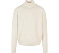 Rundhalspullover URBAN CLASSICS "Urban Classics Herren Oversized Roll Neck Sweater", Herren, Gr. 3XL, sandweiß, 85% Polyacryl, 13% Polyester, 2% Elasthan, unifarben, oversize, Rundhals, Pullover Rundh