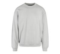 Rundhalspullover URBAN CLASSICS "Urban Classics Herren Pigment Dyed Crew Neck", Herren, Gr. M, weiß (lightasphalt), 100% Baumwolle, mehrfarbig, oversize, Rundhals, Pullover Rundhalspullover (54757658-