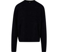 Rundhalspullover URBAN CLASSICS "Urban Classics Herren Set In Boxy Sweater", Herren, Gr. L, schwarz, 100% Polyacryl, unifarben, relaxed fit, Rundhals, Pullover Rundhalspullover (12366816-L) schwarz