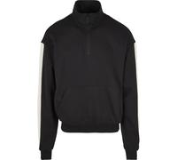 Rundhalspullover URBAN CLASSICS "Urban Classics Herren Striped Troyer", Herren, Gr. 5XL, schwarz, 65% Baumwolle, 35% Polyester, gestreift, oversize, Rundhals, Pullover Rundhalspullover (57851645-5XL)