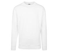 Rundhalspullover URBAN CLASSICS "Urban Classics Herren Sweat Crewneck", Herren, Gr. S, weiß, 63% Baumwolle, 37% Polyester, unifarben, oversize, Rundhals, Pullover Rundhalspullover (27354239-S) weiß