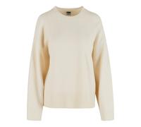 Rundhalspullover URBAN CLASSICS "Urban Classics Ladies Soft Oversized Sweater", Damen, Gr. M, sandweiß, 76% Polyester, 10% Polyacryl, 8% Polyamid, 6% Elasthan, unifarben, oversize, Rundhals, Pullover