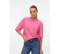 Rundhalspullover VERO MODA "VMBOOM 2/4 O-NK OVERSIZE PULLOVE GA NOOS", Damen, Gr. M, pink cosmos detail:melange, Strick, Obermaterial: 85% Polyester, 7% Polyacryl, 5% Wolle, 3% Elasthan, meliert, loos