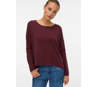 Rundhalspullover VERO MODA "VMBREEZE AURA LS ZIPPER BLOUSE NOOS", Damen, Gr. XS, rot (winetasting), Strick, Obermaterial: 52% Viskose, 28% Polyester, 20% Nylon, unifarben, regular fit normal, Rundhals