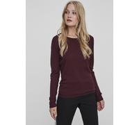 Rundhalspullover VERO MODA "VMCARE STRUCTURE LS O-NECK BLOUSE", Damen, Gr. S, rot (winetasting), Strick, Obermaterial: 100% Baumwolle, Strukturmuster, unifarben, figurbetont hüftbedeckend, Rundhals, P