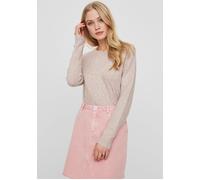 Rundhalspullover VERO MODA "VMDOFFY", Damen, Gr. XL, rosa (woodrose melange), Strick, Obermaterial: 94% Polyester, 3% Elasthan, 3% Nylon, meliert, Basic, figurumspielend hüftlang, Rundhals, Raglanärme