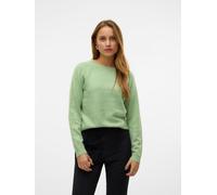 Rundhalspullover VERO MODA "VMDOFFY LS O-NECK BLOUSE GA NOOS", Damen, Gr. M, grün (forest shade detail:melange), Strick, Obermaterial: 94% Polyester, 3% Elasthan, 3% Nylon, meliert, regular fit hüftla