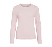 Rundhalspullover VILA "VIDALO O-NECK L/S KNIT TOP- NOOS", Damen, Gr. M, cherry blossom, Feinstrick, Obermaterial: 100% Baumwolle, unifarben, regular fit normal, Rundhals, Rippbündchen, Pullover Rundha