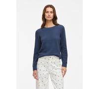 Rundhalspullover VILA "VIDALO O-NECK L/S KNIT TOP- NOOS", Damen, Gr. S (36), blau (vintage indigo), Feinstrick, Obermaterial: 100% Baumwolle, unifarben, modisch, regular fit normal, Rundhals, Langarm