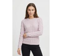Rundhalspullover VILA "VILOWEN L/S POINTELLE KNIT TOP/PB", Damen, Gr. L, cherry blossom, Strick, Obermaterial: 90% Baumwolle, 10% Nylon, unifarben, normal, Rundhals, Pullover Rundhalspullover (3762156