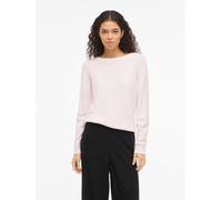 Rundhalspullover VILA "VIRIL O-NECK L/S KNIT TOP - NOOS", Damen, Gr. L, cherry blossom detail:light melange, Feinstrick, Obermaterial: 50% Viskose, 27% Nylon, 23% Polyester, meliert, regular fit norma