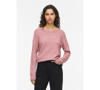 Rundhalspullover VILA "VIRIL O-NECK L/S KNIT TOP - NOOS", Damen, Gr. S, rosa (nostalgia rose detail:light melange), Feinstrick, Obermaterial: 50% Viskose, 27% Nylon, 23% Polyester, meliert, regular fi