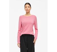 Rundhalspullover VILA "VIRIL O-NECK L/S KNIT TOP - NOOS", Damen, Gr. S, sangria sunset detail:melange, Feinstrick, Obermaterial: 50% Viskose, 27% Nylon, 23% Polyester, meliert, regular fit normal, Run