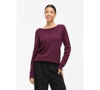 Rundhalspullover VILA "VIRIL O-NECK L/S KNIT TOP - NOOS", Damen, Gr. XS, fig detail:schwarz melange, Feinstrick, Obermaterial: 50% Viskose, 27% Nylon, 23% Polyester, meliert, regular fit normal, Rundh
