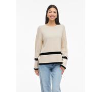 Vila Ril Pullover 2XL Super Light Natural Melan / Stripes Black