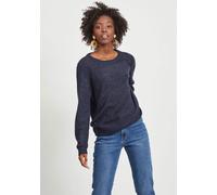 Vila Ril Long Sleeve O Neck Sweater Blau 2XL Frau (Herstellerartikelnummer: 14054177-TotalEclipse/DetailMelange-XXL)