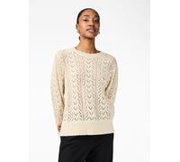 Rundhalspullover Y.A.S "YASTELLA LS KNIT PULLOVER S. NOOS", Damen, Gr. L, beige (birch), Strick, Obermaterial: 56% Polyester, 28% Polyacryl, 9% Alpaka, 7% Wolle, unifarben, Rundhals, Pullover Rundhals