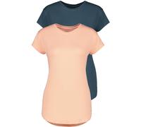 Rundhalsshirt ALIFE & KICKIN "Damen AriAK", Damen, Gr. S, blau (mellow peach, nightblau), 95% Viskose, 5% Elasthan, Shirts Rundhalsshirt (92669439-S) mellow peach, nightblau