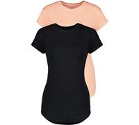Rundhalsshirt ALIFE & KICKIN "Damen AriAK Kurzarmshirt, Shirt", Damen, Gr. XS, schwarz (schwarz, mellow peach), 95% Viskose, 5% Elasthan, Shirts Rundhalsshirt (49952244-XS) schwarz, mellow peach