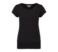 Rundhalsshirt ALIFE & KICKIN "Damen BirteAK P Kurzarmshirt, Shirt", Damen, Gr. XS, schwarz, 65% Baumwolle, 35% Polyester, Shirts Rundhalsshirt, Kurzarm mit Polka-Dot-Allover-Print, Scoop-Neck und Ripp