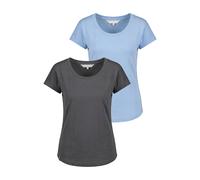 Rundhalsshirt ALIFE & KICKIN "Damen EiraAK A Kurzarmshirt, Shirt", Damen, Gr. S, irongate, fjord, 100% Baumwolle (Bio), Shirts Rundhalsshirt, leichtes Sommer-Top aus Bio-Baumwolle mit weitem U-Ausschn
