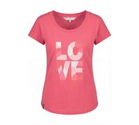 Rundhalsshirt ALIFE & KICKIN "Damen EiraAK P Kurzarmshirt, Shirt", Damen, Gr. S, love mosaik, kamelie, 100% Baumwolle (Bio), Shirts Rundhalsshirt, leichtes Print Sommer-Top aus Bio-Baumwolle mit weite