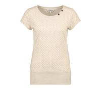 Rundhalsshirt ALIFE & KICKIN, Damen, Gr. XL, beige (chalk), 65% Baumwolle, 35% Polyester, Rundhals, Shirts Rundhalsshirt, Kurzarm mit Polka-Dot-Allover-Print, Scoop-Neck und Rippbund (55885408-XL) cha