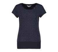 Rundhalsshirt ALIFE & KICKIN, Damen, Gr. XS, blau (marine), 65% Baumwolle, 35% Polyester, Rundhals, Shirts Rundhalsshirt, Kurzarm mit Polka-Dot-Allover-Print, Scoop-Neck und Rippbund (40750742-XS) mar