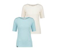 Rundhalsshirt ALIFE & KICKIN "Damen HildeAK A Kurzarmshirt, Shirt", Damen, Gr. XL, ice, weiß, 100% Baumwolle (Bio), Shirts Rundhalsshirt, leichtes Sommer-Top aus Bio-Baumwolle mit Halbarm (35581223-XL